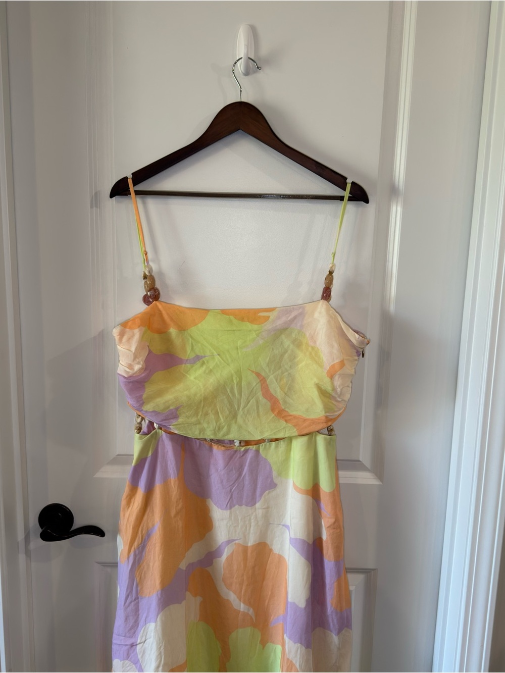 AMUR Georgie Beaded Waist Midi Dress in Multi - Picture 3 of 16